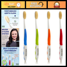 Soft Bristle Flossing Toothbrush - Manual for Adults, Ultra Clean, Sensitive Tee