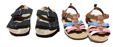 Oshkosh B gosh Toddler Girl Sandals Size 6 Lot 2 Strap Summer Hook And Loop