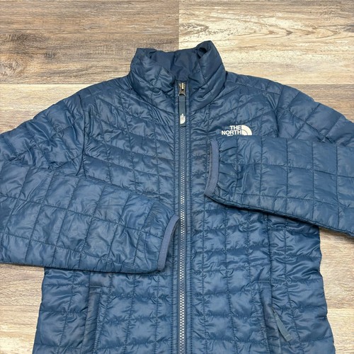 The North Face Blue Girls M Zip Up Mock Quilted Insulated Winter Puffer Jacket