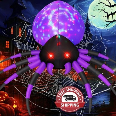 Araña Inflable Halloween 1.5 m con Luces Mágicas para Jardín y Exterior