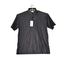 NWT Collars & Co Mens Featherweight Dress Collar Polo Shirt XL Geometric Print