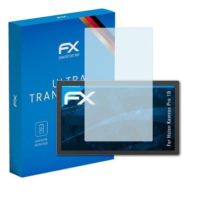 atFoliX 2x Displayschutzfolie für Huion Kamvas Pro 19 Schutzfolie klar Folie
