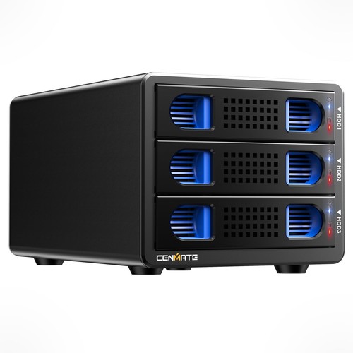Boitier Disque Dur Aluminium 3 Baies HDD Boîtier avec Ventilateur pour 2.5"/3.5" SATA...
