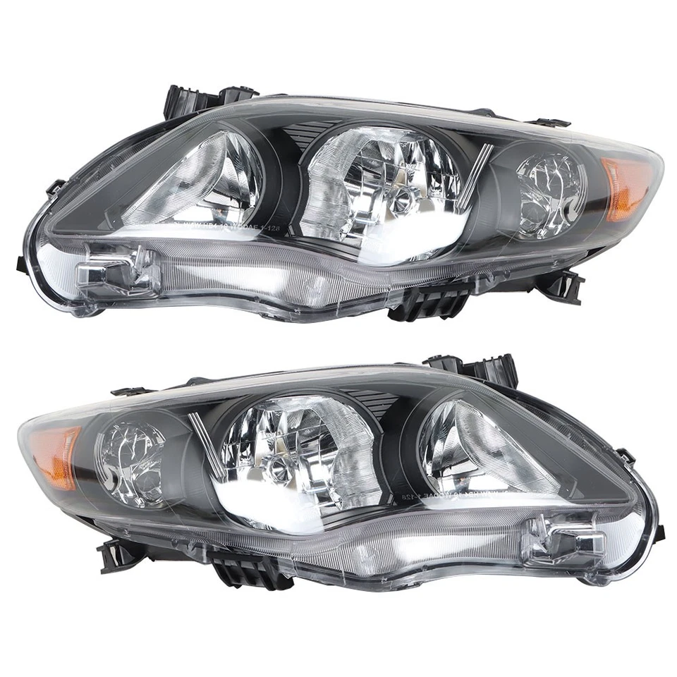 For 2011 2012-13 Toyota Corolla L LE CE Left&Right Side Black Housing Headlights Foto 2 de 4
