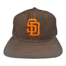 San Diego Padres Brown Orange Fitted Hat Sports Specialties Wool 7 1/2 Vintage