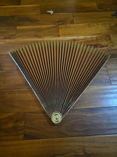 Vtg  Air Line Reversible GORGEOUS Pleated Fireplace Background Fan/Screen
