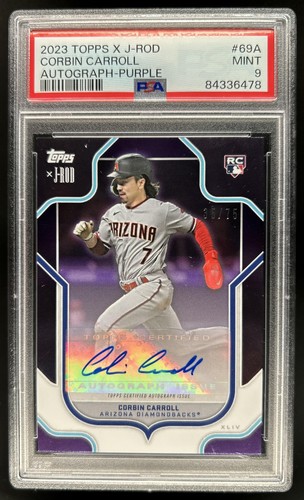 2023 Topps x J-Rod The Show Out Corbin Carroll Auto Purple RC #/75 PSA 9