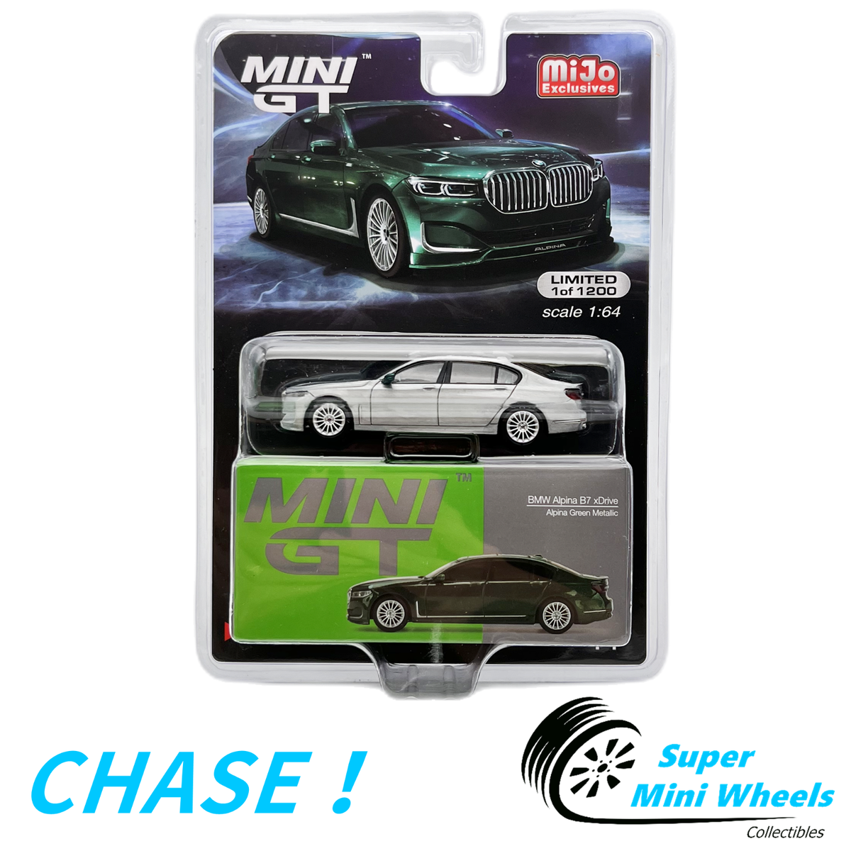 CHASE ! Mini GT 1:64 BMW Alpina B7 xDrive Alpina Green CHASE ! Mini GT 1:64 BMW Alpina B7 xDrive Alpina Green