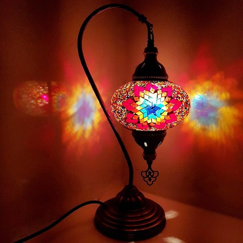 Moroccan Turkish Mosaic Lamp Colourful Glass Handmade Table Desk Light FREE BULB - Picture 370 of 436
