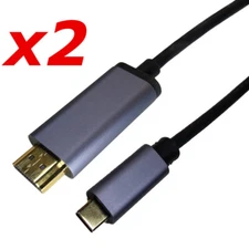 2 Pack - 3ft USB 3.1 Type C To HDMI Cable 4K Adapter for Samsung Android MacBook