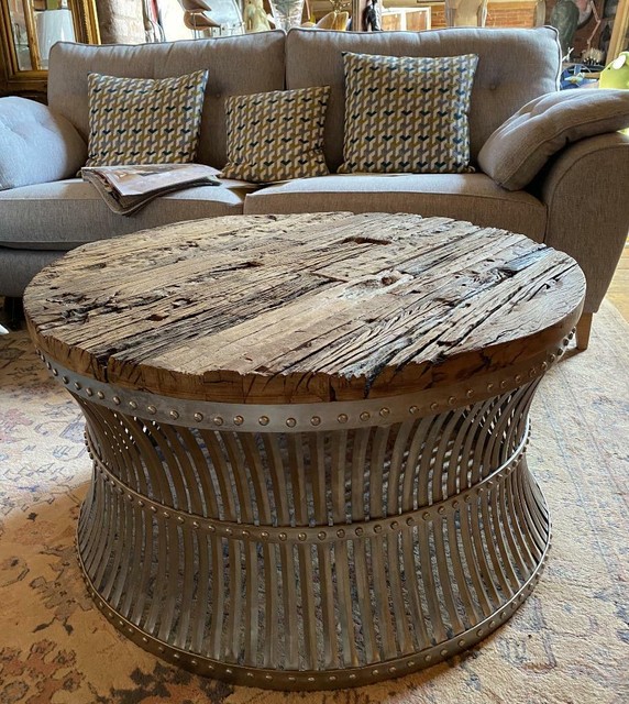 Luxe Twisted Wood Round Coffee Table Modern Curved Rustic Base For Luxe Twisted Wood Round Coffee Table