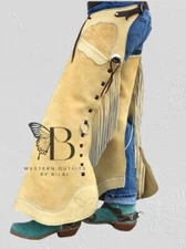 Western leather chap men| Rodeo chap| Horse Riding chap| Suede leather Chap men