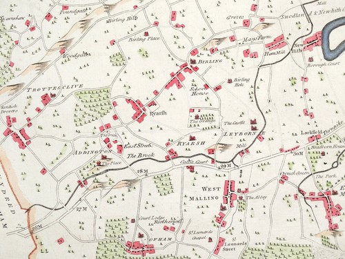 Antike Landkarte ROCHESTER LARKFIELD HUNDERT, KENT, Aylesford, Addington, Hasted 1782 - Bild 4 von 4