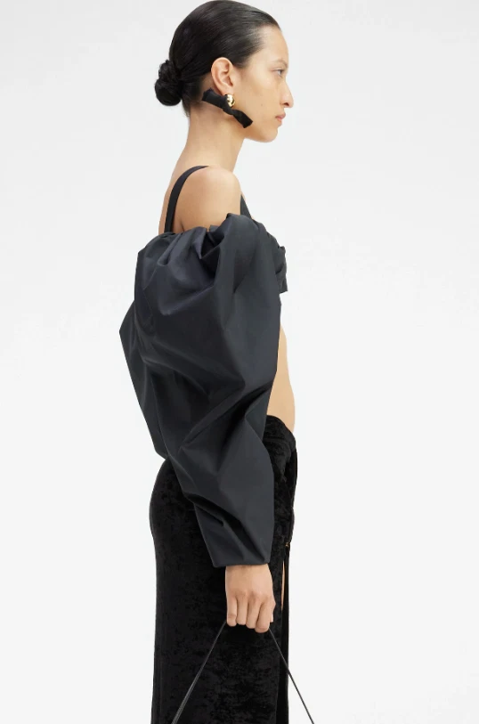 Reggiseno a maniche gonfie JACQUEMUS Le haut Crinolle donna nero