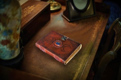 Handmade Vintage 3 Moon Blue Lapiz Embossed Vintage Leather Journal of Antique0
