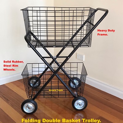 two wheeled shopping trolleys