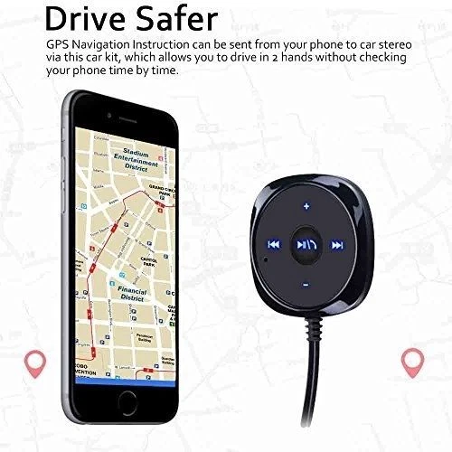 3.5mm Bluetooth Audio Stereo Music Receiver Auto Car AUX Adapter USB Charger New - Image 4 of 4