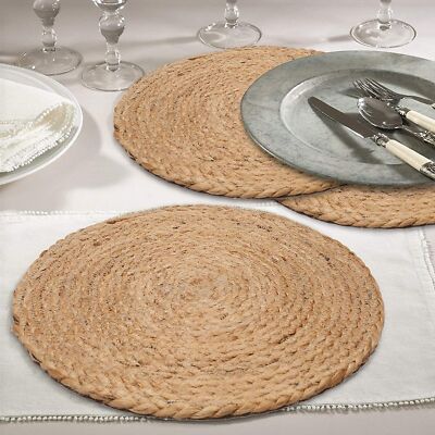 Servietten Jute Rund Platzsetzs und Untersetzer Handmade Tischsets Jute Hanf