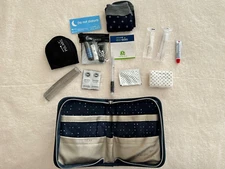 United Airlines Polaris Business Class Away Amenity Cowshed 13 Pc Toiletries Bag