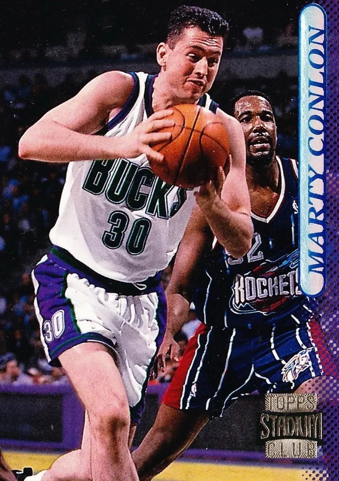 Marty Conlon 1996 Topps Stadium Club # 40 Basketball Card Milwaukee Bucks Nice