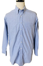 BROOKS BROTHERS Mens Dress Shirt 17 /35 Blue Long Sleeve Tradition Fit Non Iron