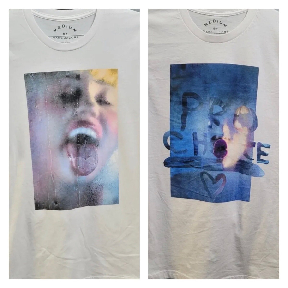 Lot Of 2 Miley Cyrus Marc Jabobs T-shirts Medium Pro-choice 