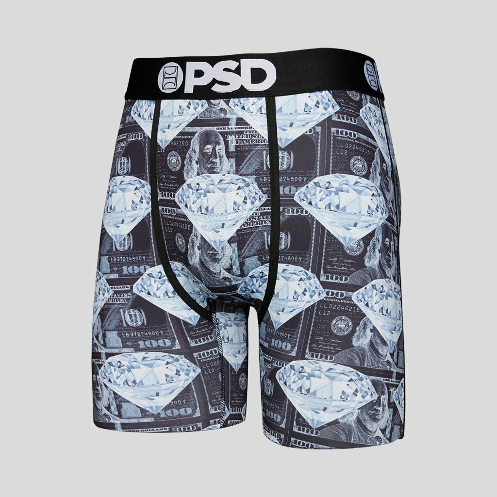PSD Mens Boxer Briefs Dark Money Diamonds Size XL (40