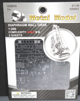Diaphragm Wall Grab 3D Metal Model Kit - Genesis Technology Metal #1539576 - NEW