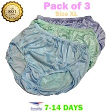 3 Pack Silky Nylon Underwear Size XL High Waisted Panties Briefs Vintage Lingeri