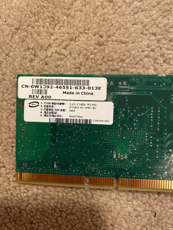 D33025 Dell Intel PRO/1000 MT PCI-X Gigabyte Server Adapter C47159-003 - Image 4 of 4