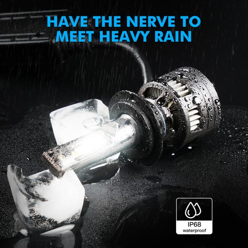 BEVINSEE V45 H7 LED Headlight Bulbs Conversion 120W 22000LM High Low Beam Bright - Picture 7 of 8