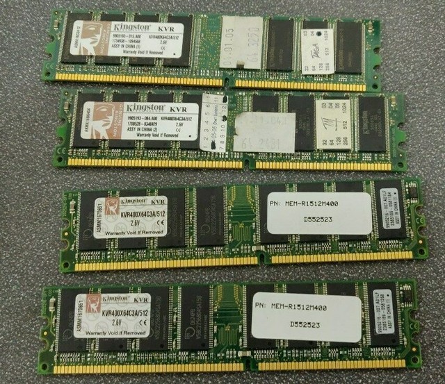 10x Kingston KVR400X64C3A/512 512MB DDR400 PC3200 SDRAM Desktop Memory ...