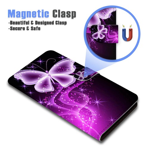 ( For Nokia C22 ) Wallet Flip Case Cover AJ26401 Purple Butterfly - Photo 3 sur 7