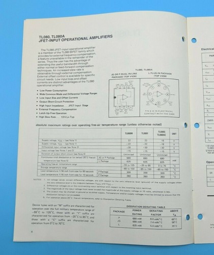 Texas Instruments TL080 BIFET Operational Amplifier op amp - Application Report - Picture 4 of 12