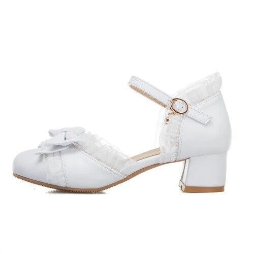 HighHeel Mary Jane Pumps Party Hochzeit String Perlen Schleife Prinzessin Lolita Schuhe - Bild 15 von 15