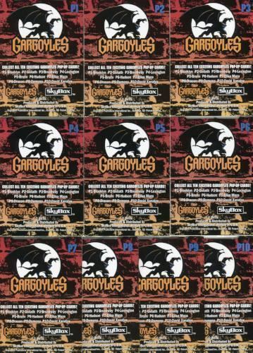 GARGOYLES SERIES 1 1995 SKYBOX COMPLETE POP-UP INSERT CARD SET P1 - P10 NM - Picture 2 of 3