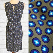 J. Crew Size 10 Sleeveless Sheath Dress Geometric Pattern Print Keyhole