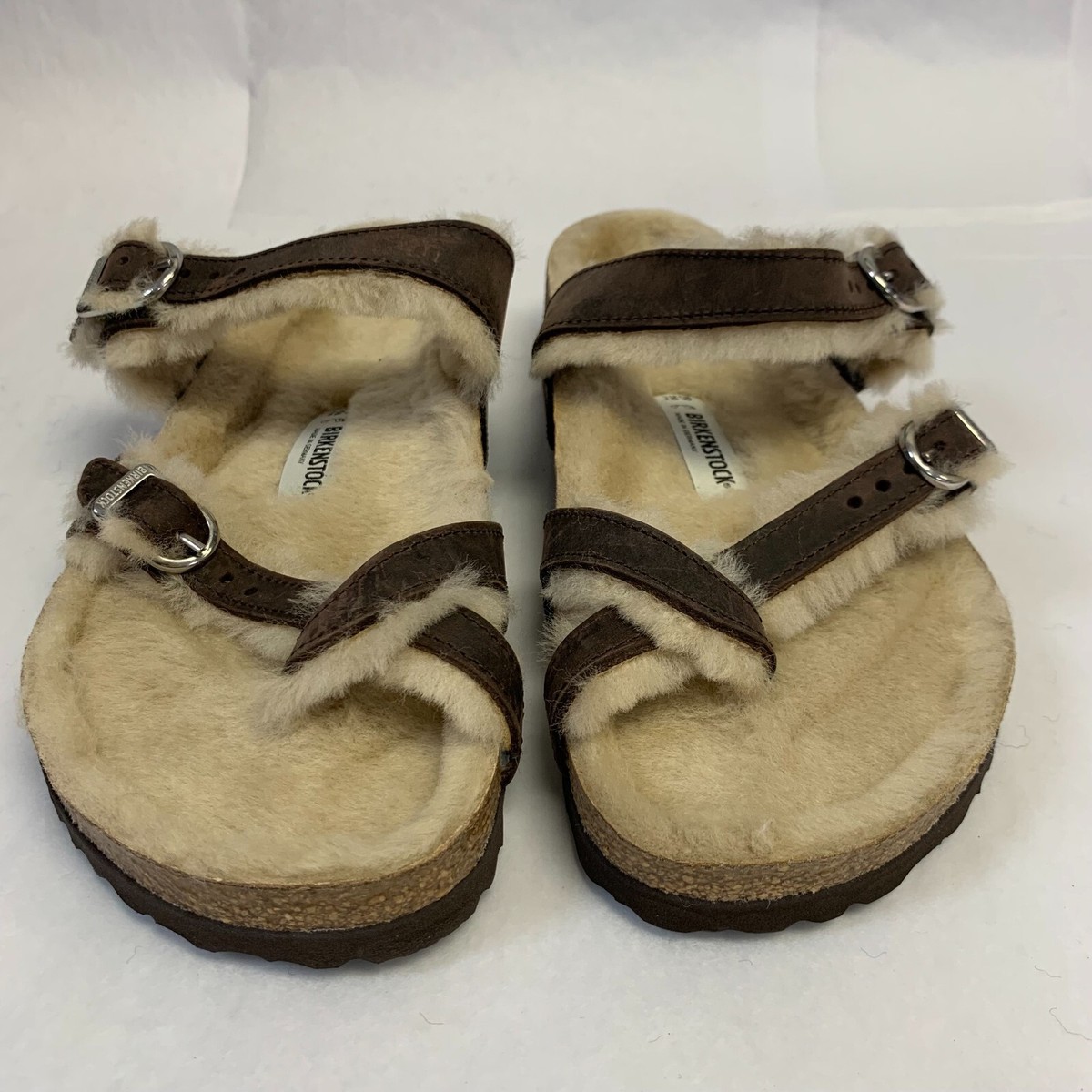 Birkenstock Mayari Shearling oiled leather sandals Birkenstock Mayari black oiled leather main image 2
