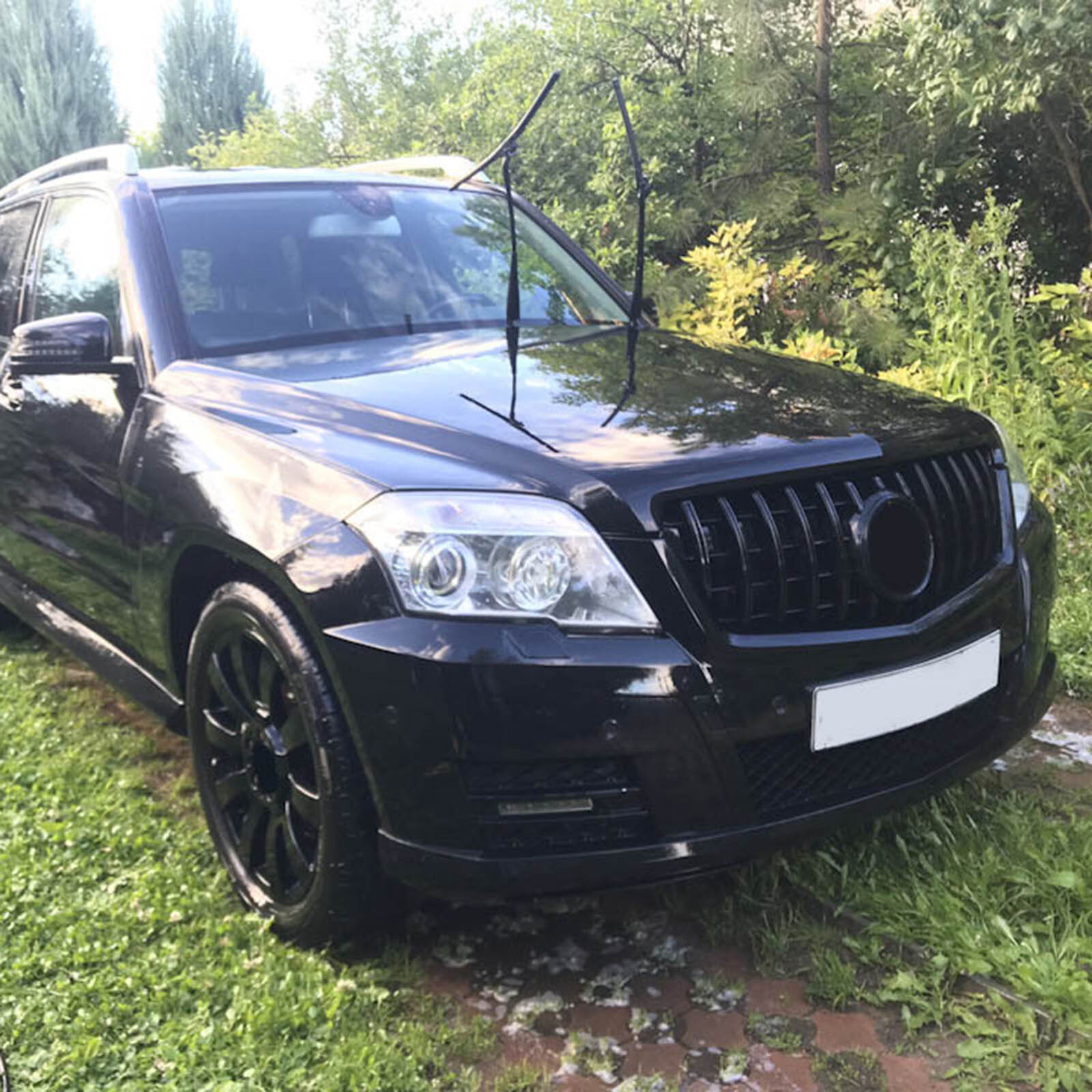 Upgrade Sportgrill / Kühlergrill für Mercedes Benz GLK X204 Vorfacelift  08-12 schwarz/chrom