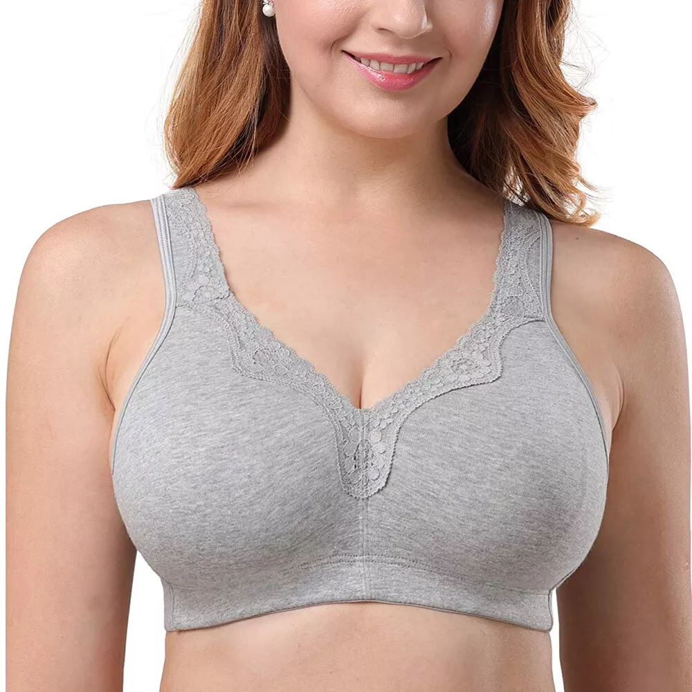 Ladies Cotton Non Wired Full Cup Support Wireless Comfort Bra Plus Size  CDEFG GG