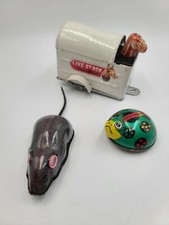 Lot Of Vintage Tin Toys Mouse Lady Bug Carriage