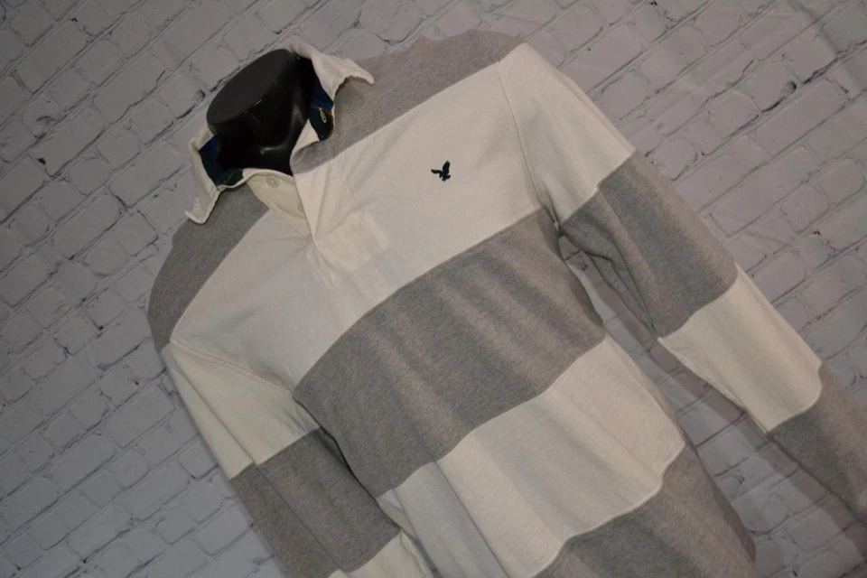 44018-a American Eagle Rugby Golf Polo Shirt Size Large Adult Mens - Image 3 of 4