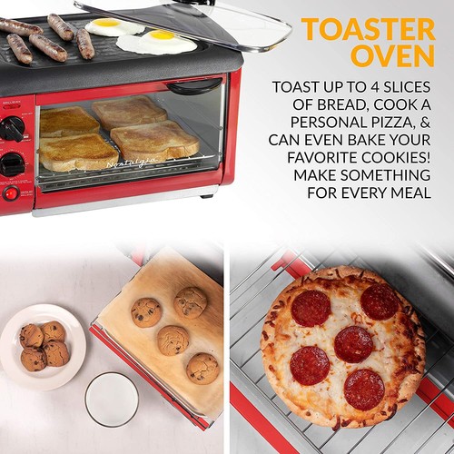 US 3-in-1 Multifunzione Colazione Maker Tostapane Forno Caffettiera Griglia Famiglia - Foto 6 di 6