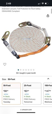 Malta Dynamics C7050 Warthog Vertical Lifeline Assembly 50'