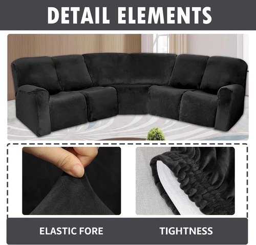 Anbausofabezug 5-Sitzer Ecksofa Couch Schonbezug Stretch Möbelbezug - Bild 88 von 134