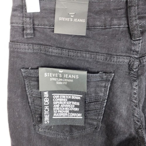 Steve's Jeans Alec Color Slim Fit Stretch Denim Black Jeans Kids Boys 12 - Picture 8 of 15