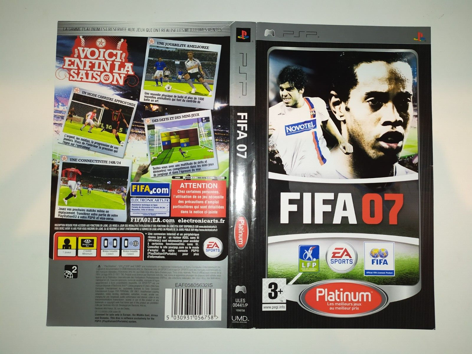 Jaquette FIFA 07 2007 platinum Sony Playstation portable PSP