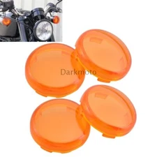 2 Pair Turn Signal Lens Cover Light Orange Fit for Harley Touring Softail Dyna