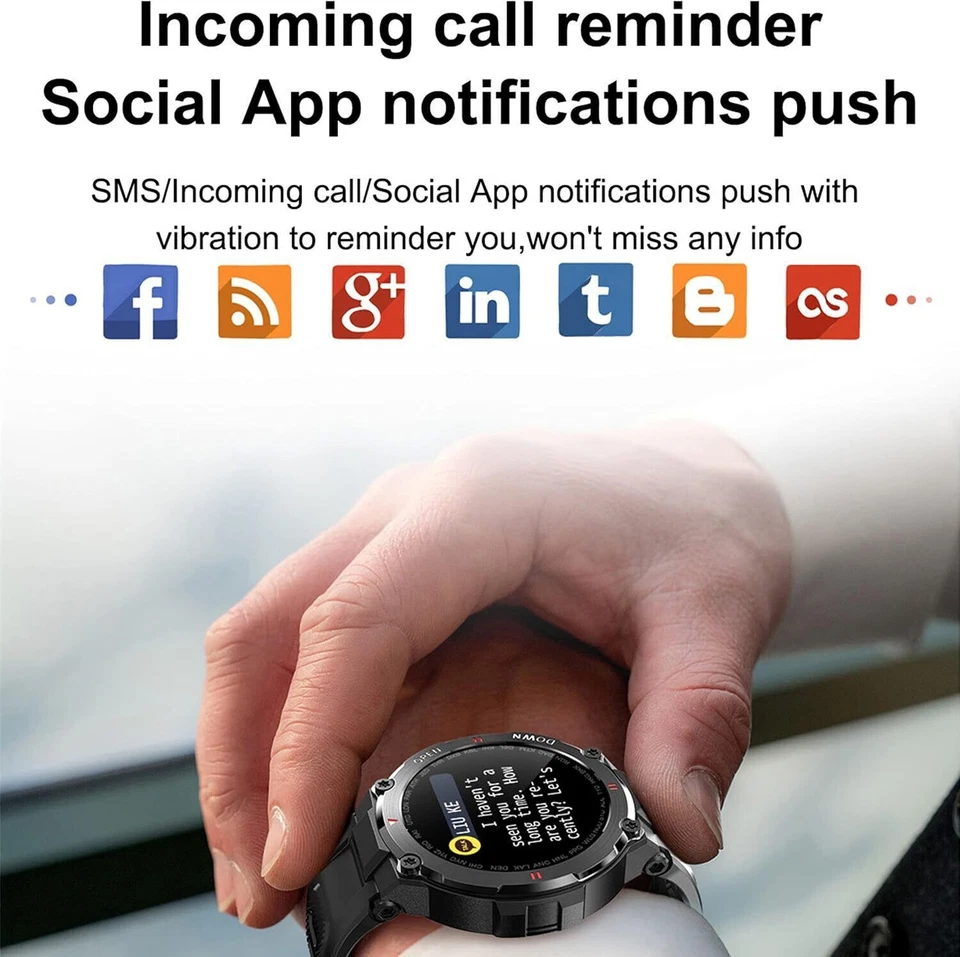 Smartwatch Herren Männer mit Telefonfunktion Gym Sportuhr Armbanduhr Watch Uhr - Bild 2 von 4