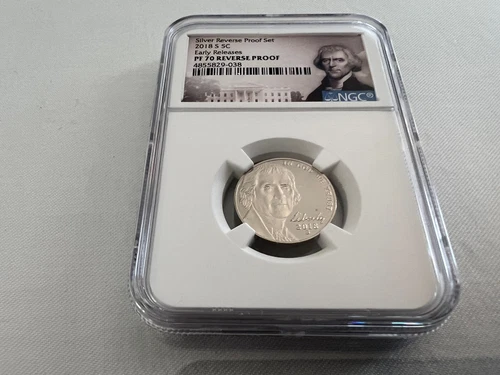 2018-S REVERSE PROOF JEFFERSON NICKEL  NGC PF70 U.C. "TOP POP" PORTRAIT LABEL